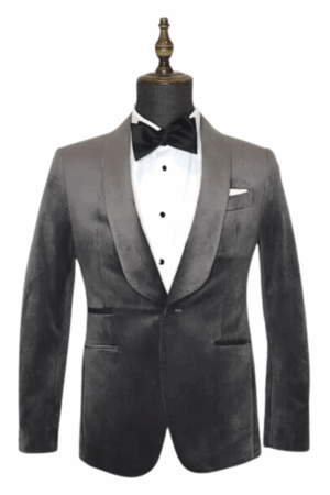 the gawn grey velvet suit