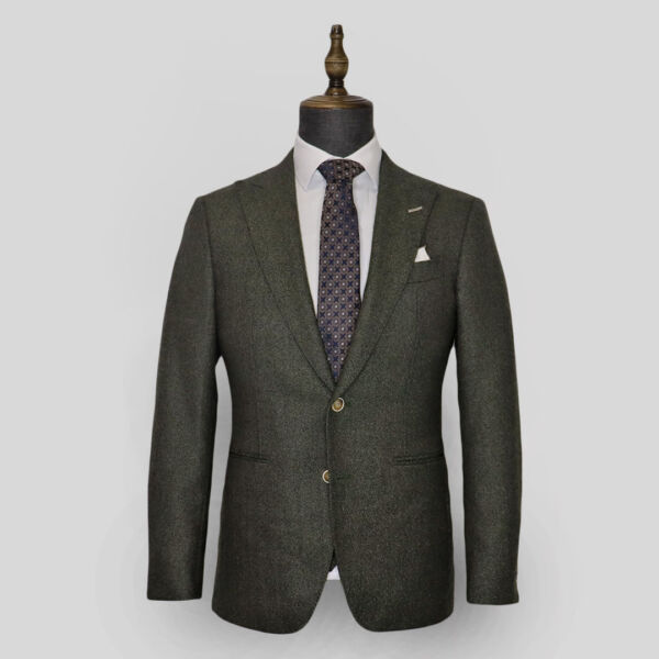 YSG Tailors the cantlay jacket blazer custom suiting green no vest