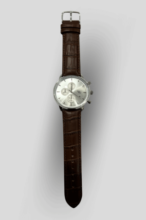 YSG Tailors watch brown leather silver