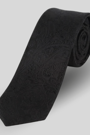 ysg tailors menswear black paisley tie
