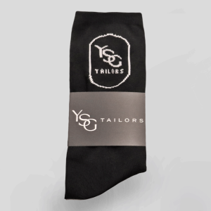 ysg tailors menswear black socks branded