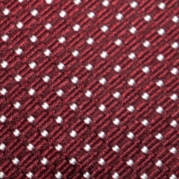 ysg tailors menswear burgundy square dot tie swatch