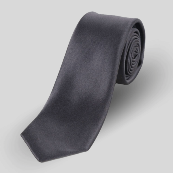 ysg tailors menswear charcoal Plain tie