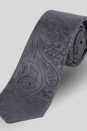 ysg tailors menswear charcoal paisley tie