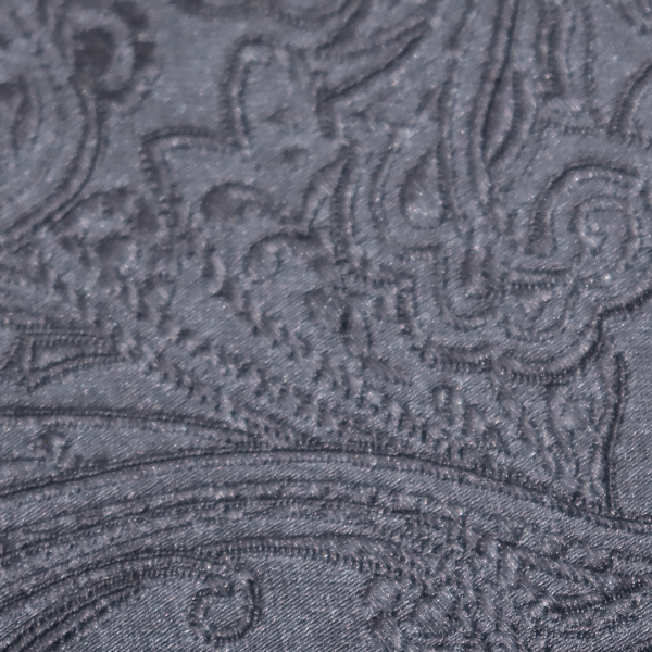 ysg tailors menswear charcoal paisley tie swatch