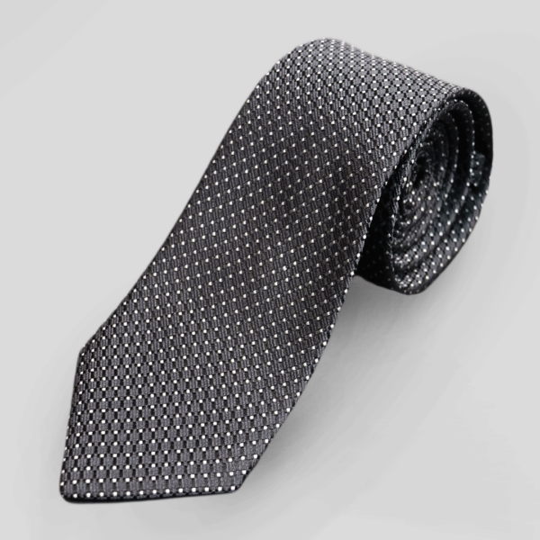 ysg tailors menswear charcoal square dot tie