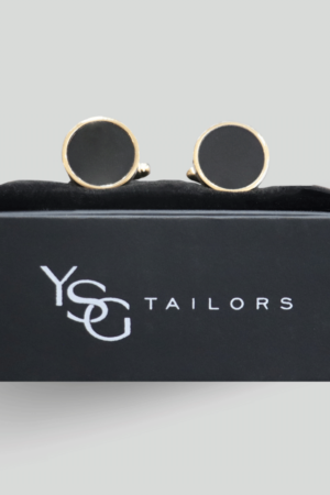 ysg tailors menswear cufflinks black glass gold