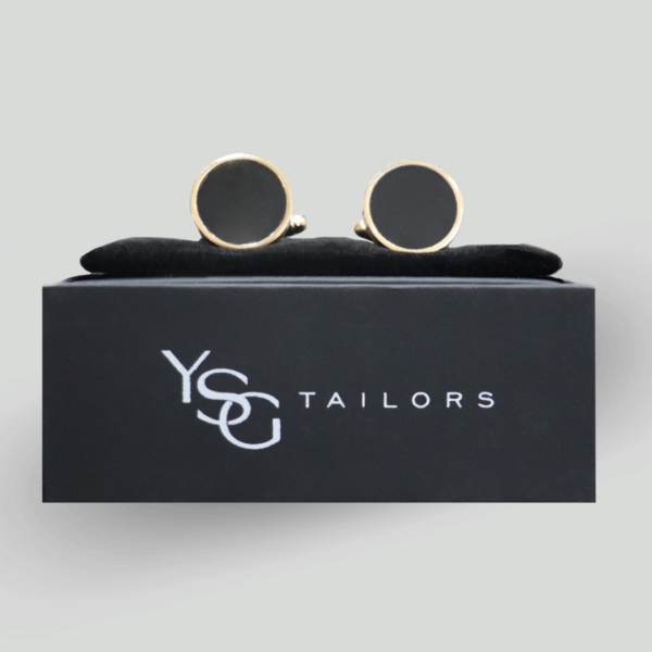 ysg tailors menswear cufflinks black glass gold