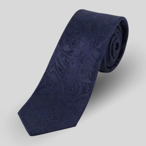 ysg tailors menswear navy paisley tie